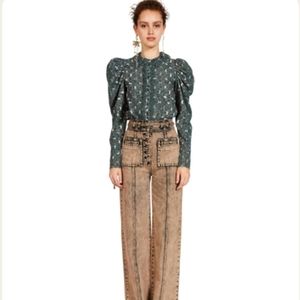 Ulla Johnson Sage Blouse in Dragonfly 2 NWT